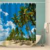 INAAYO 3D Shower Curtain, 120 x 200 cm, Ocean View, Waterproof, 8 Rings view 3