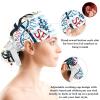 Octopus Adjustable Women's Work Cap with Bow Hair Tie, Bouffant Hat with Buttons, Multicolor 14, M/L view 3