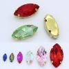 4–32 mm Sew-On Horse-Eye Rhinestones, Gold Prong Marquise Shapes, Sapphire, 6 × 12 mm, 20 Pieces view 2
