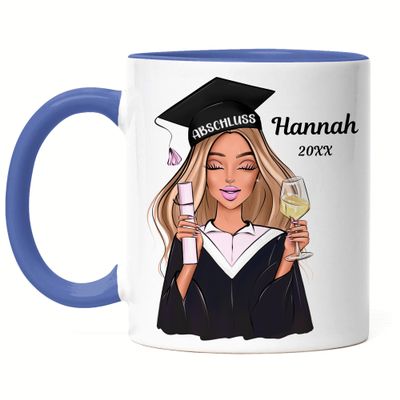 Kiddle-Design Bachelor’s, Master’s, Doctoral & High School Graduation 2026 Personalized Blue Mug with Name