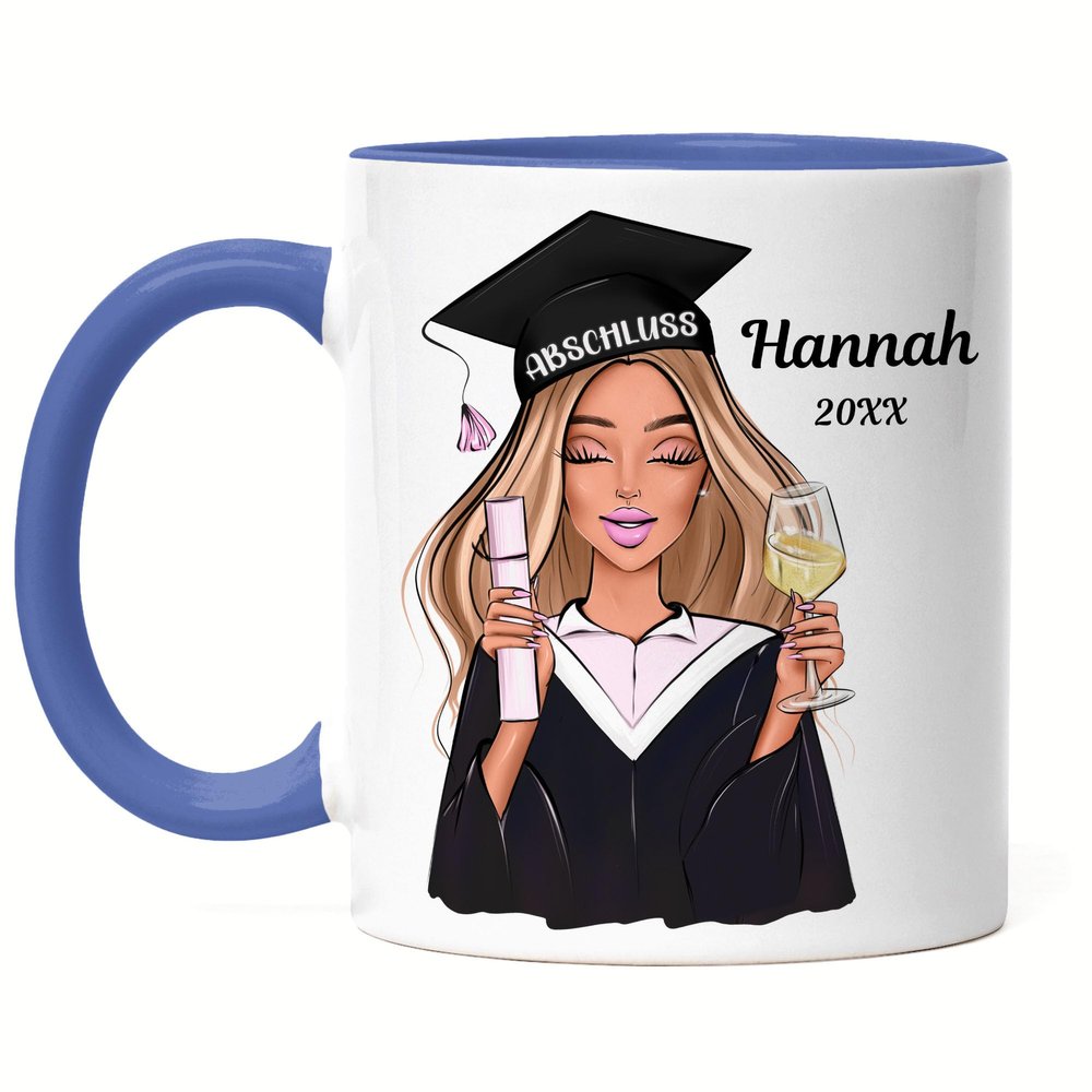 Kiddle-Design Bachelor’s, Master’s, Doctoral & High School Graduation 2026 Personalized Blue Mug with Name