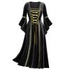 Women's Medieval Renaissance Maxi Dress with Trumpet Sleeves view 2