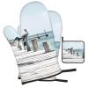 Pelican on Wood Bridge Oven Mitts & Pot Holder Set, 3-Piece view 2