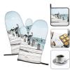 Pelican on Wood Bridge Oven Mitts & Pot Holder Set, 3-Piece view 3