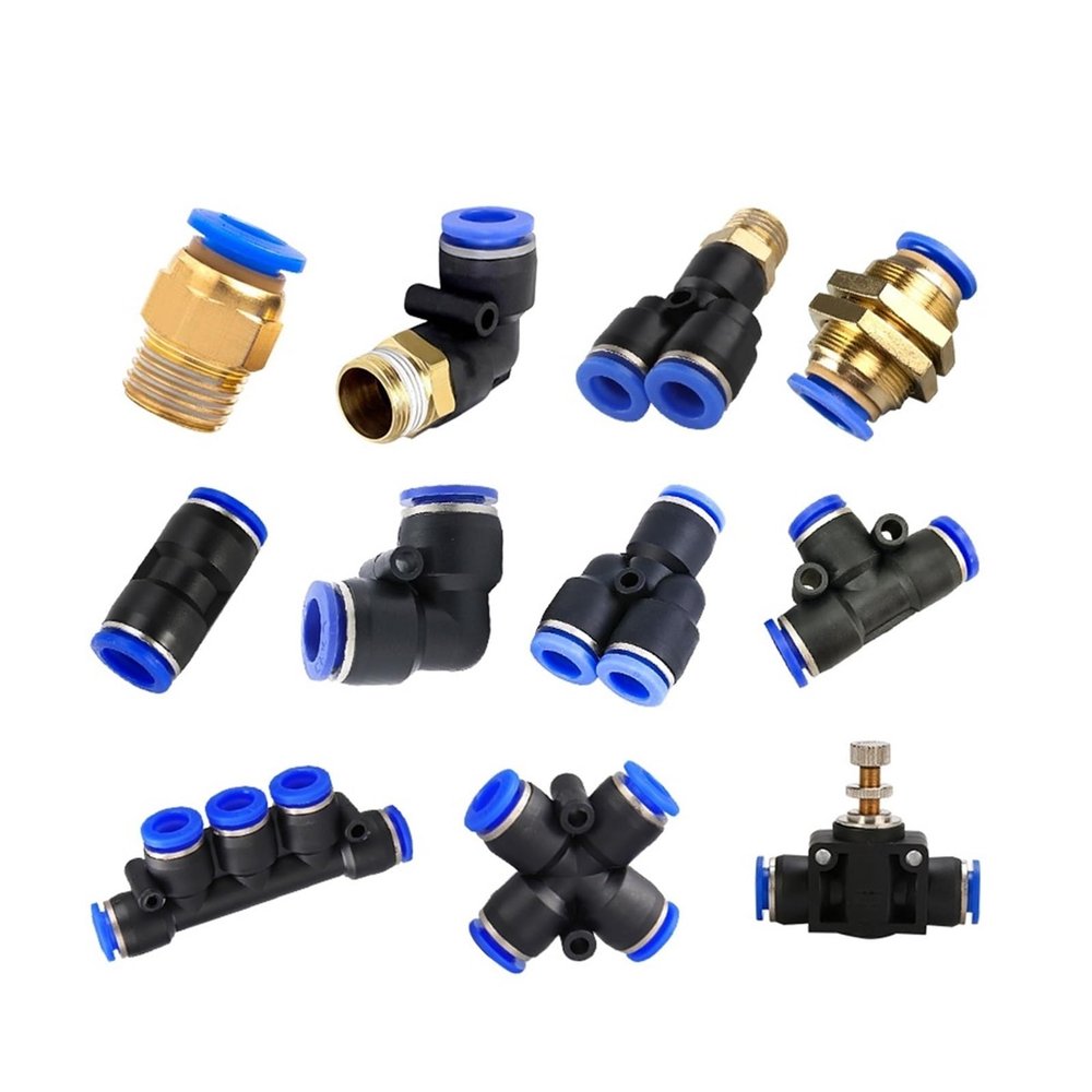 SBTRKT PY PE PU PV Pneumatic Push-to-Connect Tube Fittings, 4–16 mm (PV, 12 mm, 10 pcs)