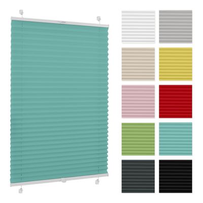 Pleated Blind Without Drilling 45 x 230 cm – Turquoise – Clip-On