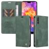 Xinyunew PU Leather Flip Case for Huawei P20 Pro, Wallet Cover with Card Slots, Stand and Magnetic Closure, Green view 1