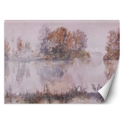 Feeby Luxury Photo Wallpaper – Foggy Sky and Plants, 350 x 245 cm