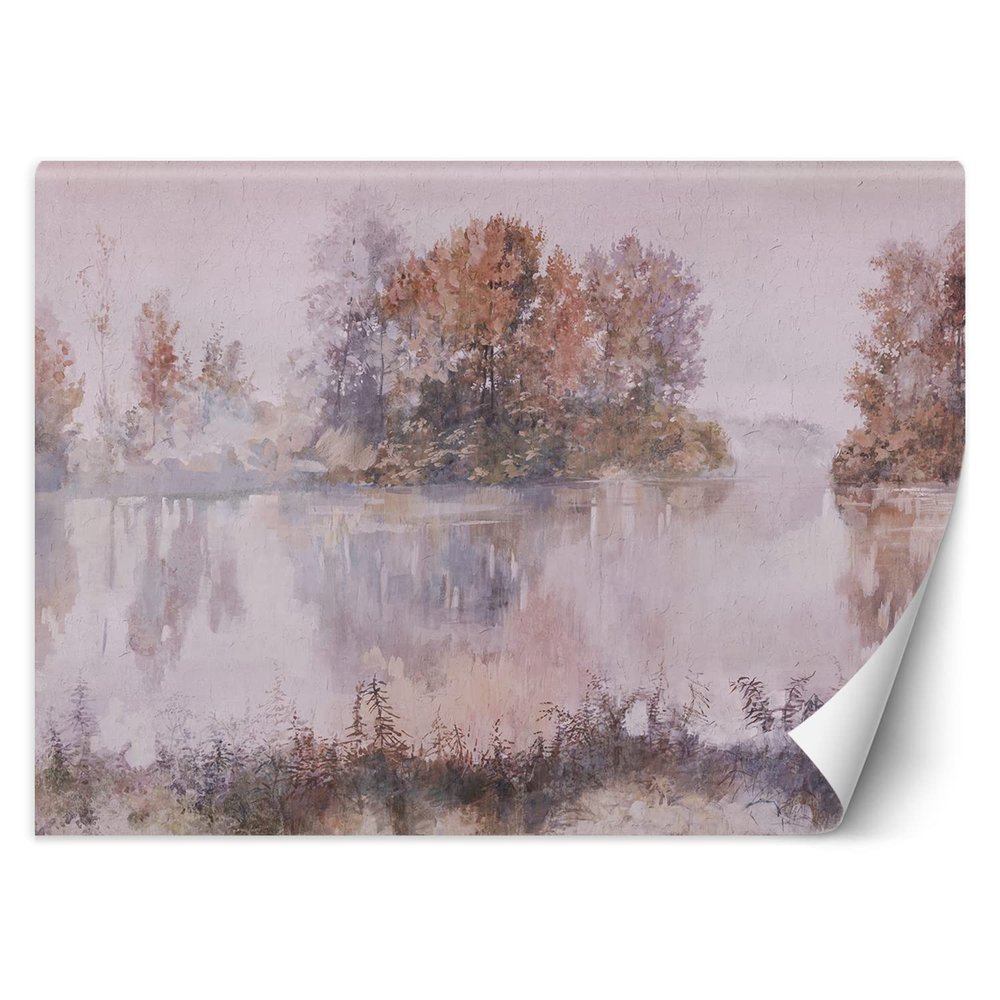 Feeby Luxury Photo Wallpaper – Foggy Sky and Plants, 350 x 245 cm