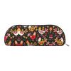UNIOND Cute Rooster and Chicken Printed Leather Pencil Case, Silver view 1
