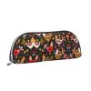 UNIOND Cute Rooster and Chicken Printed Leather Pencil Case, Silver view 2