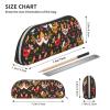 UNIOND Cute Rooster and Chicken Printed Leather Pencil Case, Silver view 4