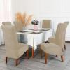 XL Stretch Suede Chair Covers, Khaki, 8 Pieces view 2
