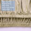 XL Stretch Suede Chair Covers, Khaki, 8 Pieces view 4