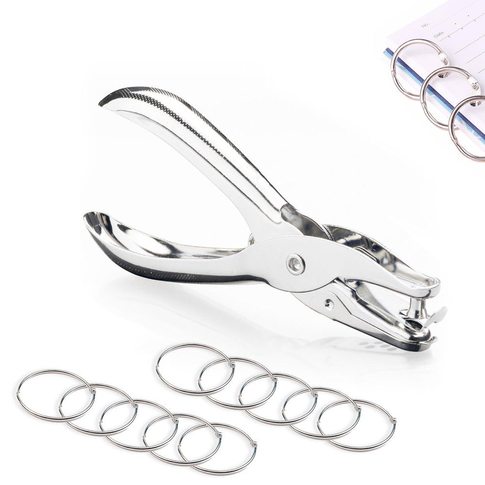 Jaimela Single-Hole Punch, Round-Hole Punch Pliers, Metal Punch for Paper, Photos, Greeting Cards and Cards (6 mm)