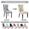 SANOCAY Velvet Armchair Slipcovers, Durable, Removable, Washable, Reusable, Without Armrests, for Dining Rooms, Banquets and Home Décor, Beige, 6-Piece Set view 3