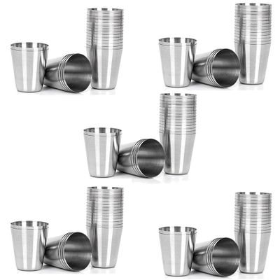 WanShi 75-Piece Stainless Steel Shot Glasses, 30 mL Camping Cups for Coffee, Tea, Whisky and Liquor