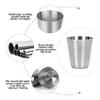 WanShi 75-Piece Stainless Steel Shot Glasses, 30 mL Camping Cups for Coffee, Tea, Whisky and Liquor view 4