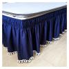 Wrap-Around Bed Skirt, Small Ball Bed Skirt, Elastic Bed Ruffle, Easy Fit, Easy-Off, Fade-Resistant, Solid Color (Beige, 100 x 200 x 40 cm) view 2