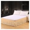 Solid Bed Skirt with Tassels, Elastic Bed Cover Without Top Panel, Beige, King 198 × 203 × 40 cm view 1