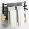 FUYAO No-Drill 3-Tier Aluminum Towel Rack with Hooks, 70 cm view 1