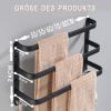 FUYAO No-Drill 3-Tier Aluminum Towel Rack with Hooks, 70 cm view 2