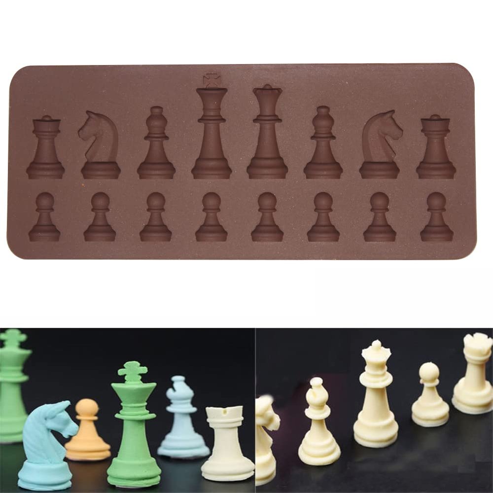 Imtrub Chess Piece Silicone Mold for Candy, Epoxy Resin, Fondant and Cake Toppers