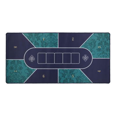 Mking Prerry Professional Poker Mat, 101.6 x 50.8 cm, 6 Players, Portable Rubber Texas Hold’em Poker Table Layout