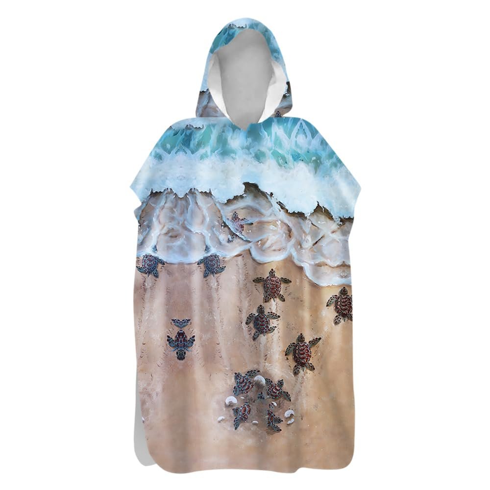 Lukery Hooded Changing Poncho for Children and Adults, Microfiber Quick-Dry Surf Poncho, Tie-Dye, 31.5 x 57.1 in