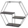 Mendler HWC-K76 Wall Shelf, 43 x 49 x 11 cm, Metal, Dark Gray view 4
