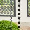 Modern Metal Link Rain Chain Basin Set for Gutters view 3