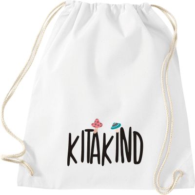 Kleckerliese Children's Mushroom Drawstring Gym Bag, White