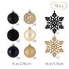 Valery Madelyn Christmas Ornament Set, 50 Pieces, 6.9 cm, Black and Gold, Shatterproof view 3