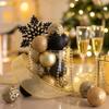 Valery Madelyn Christmas Ornament Set, 50 Pieces, 6.9 cm, Black and Gold, Shatterproof view 4