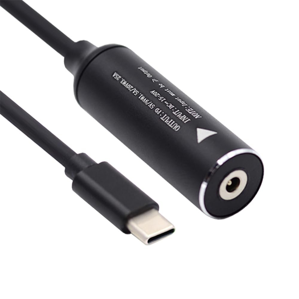 cablecc 2.5 x 0.7 mm DC Jack to USB-C Charging Cable, PD 9V/15V/20V, 65W