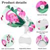 HOHODIY Adjustable Work Cap with Buttons and Bow, Flamingo and Palm Leaf Pattern, Washable, Women's, Multicolor 05, M/L view 4