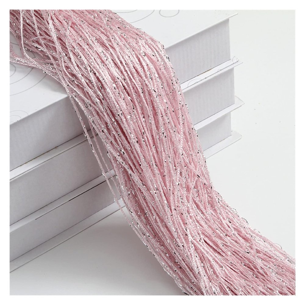 Luxury Beaded Curtain with Glitter, Pink, 100 x 200 cm