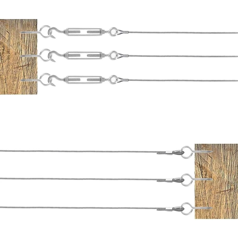 15 m/30 m PVC-Coated Stainless Steel Cable Railing Kit with Turnbuckles