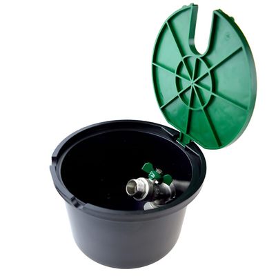 Round Underground Irrigation Box with 3/4-Inch Male Metal Tap