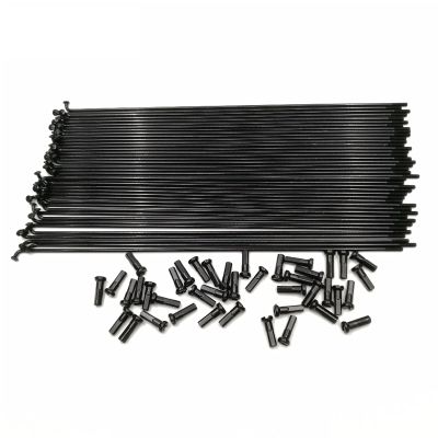 Black Bicycle Spokes, 2.0 mm Diameter, J-Bend, 45# Steel, 251 mm