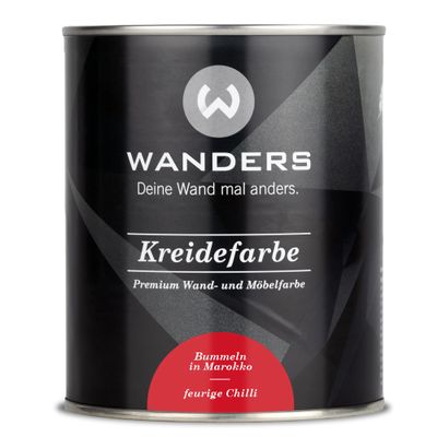 Wanders Shabby Chic Chalk Paint 750 ml – Fiery Chili/Rich Red – Kitchen Cabinet and Furniture Paint Without Sanding