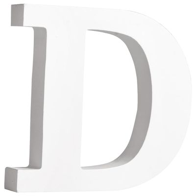 Rayher MDF Letter D, White, 10 x 11 cm, 2 cm Thick, 3D Wooden Letter, FSC Certified, 64543102
