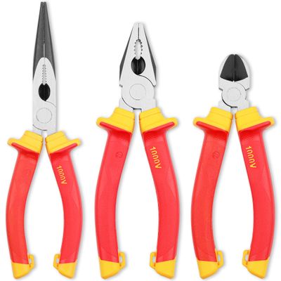 KapStrom 3-Piece Insulated Electrician’s Pliers Set, VDE-Tested