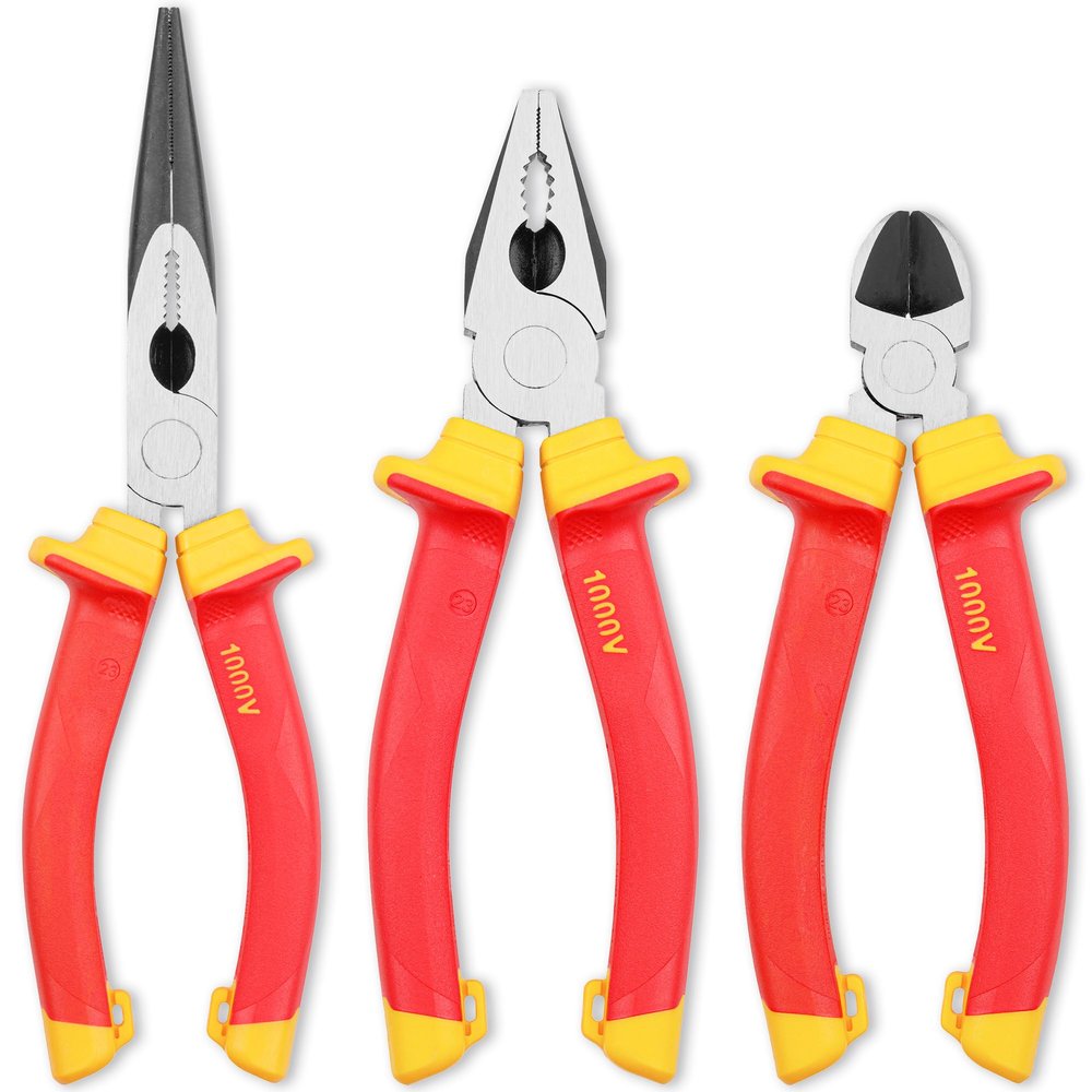 KapStrom 3-Piece Insulated Electrician’s Pliers Set, VDE-Tested