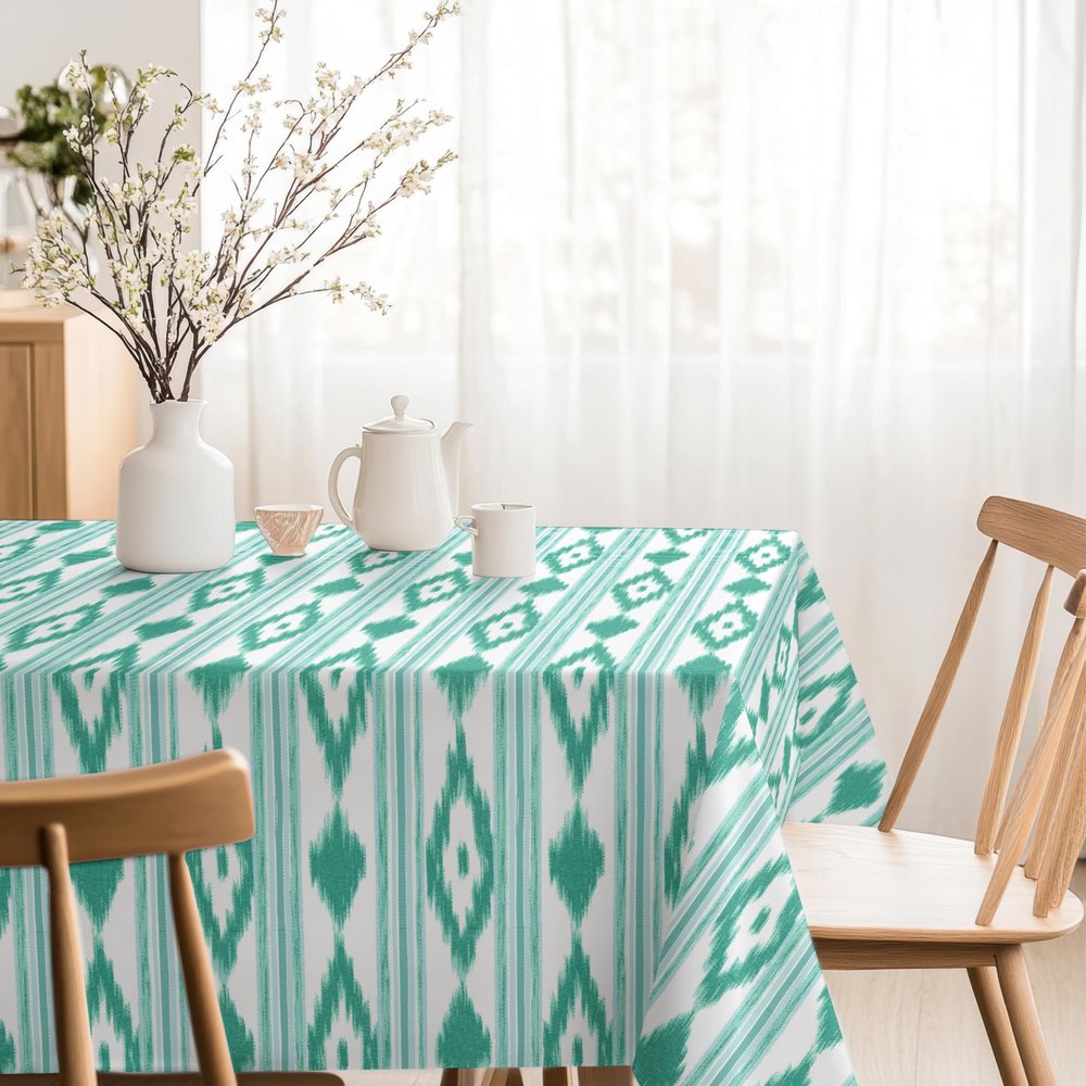 Martina Home Islands Resin-Coated Tablecloth, Round, 140 cm, Turquoise