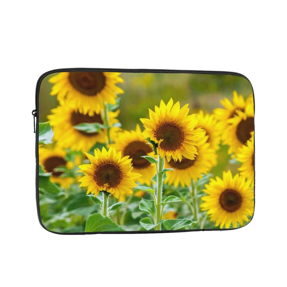 Laptop Sleeve with Sunflower Plant Print, Shock-Resistant Protective Case for Notebooks, 10 in (25.4 cm)