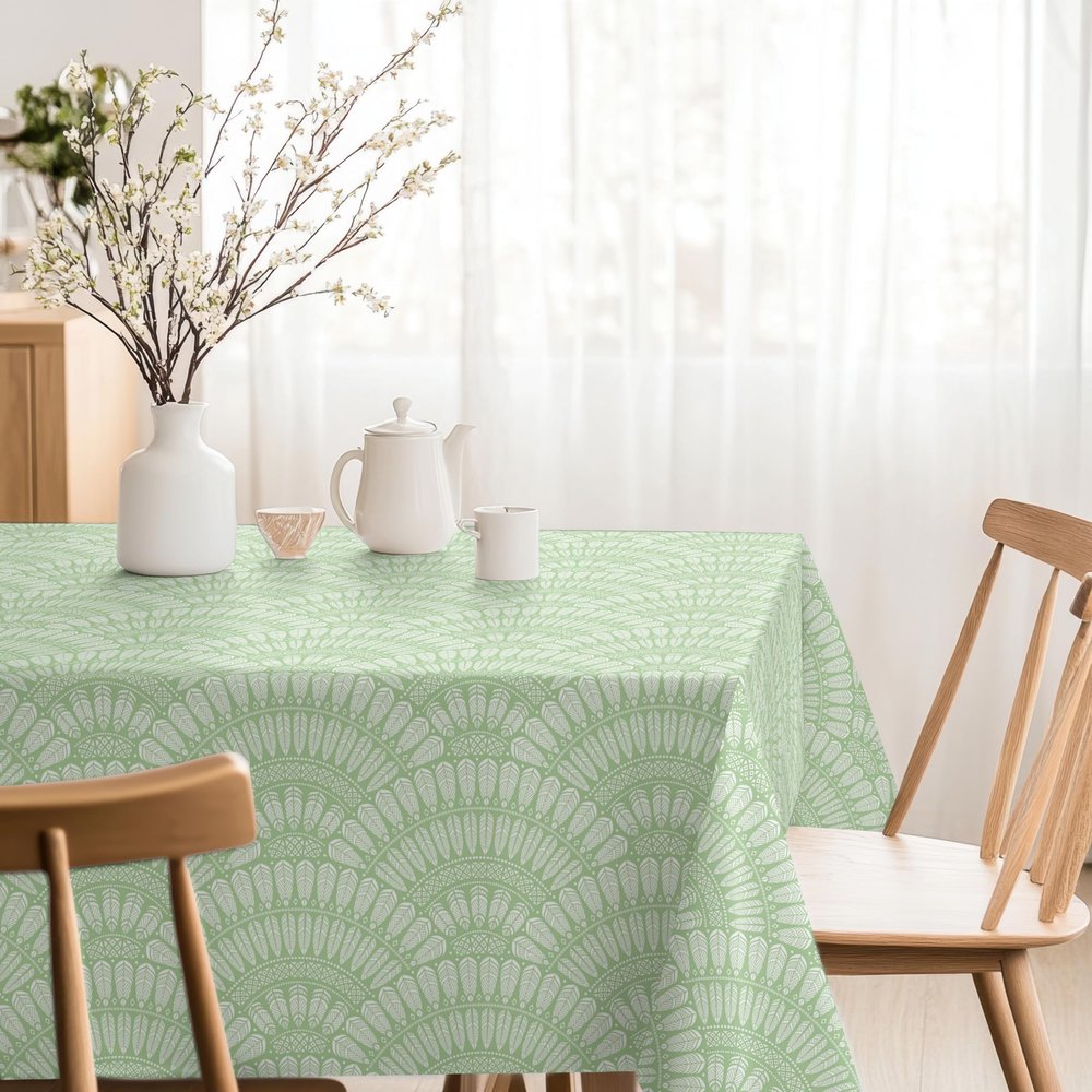 Martina Home Cies Resin-Coated Tablecloth, 200 x 140 cm, Green