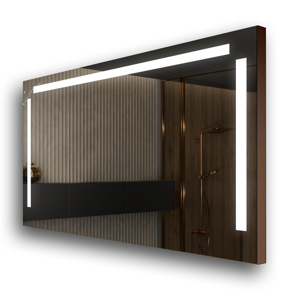 FORAM Bathroom Mirror 160 x 50 cm, LED 134 x 52, with Frame and Lighting