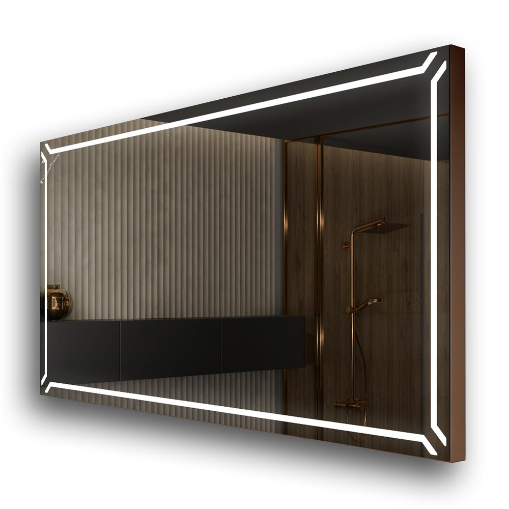 FORAM LED Bathroom Mirror with Lighting, 120 x 100 cm, Custom-Made, Framed
