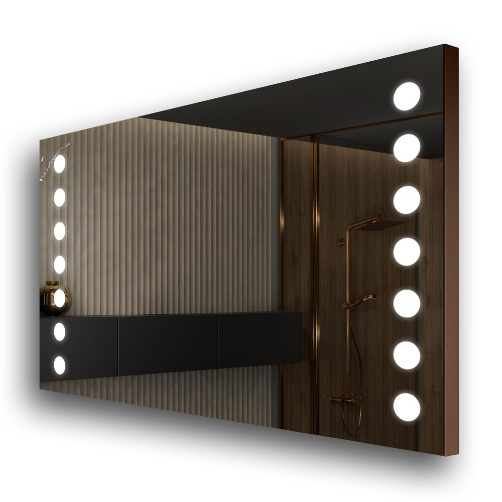 FORAM Bathroom Mirror with Lighting - LED Bathroom Mirror - 50x50 - Made to Order - Modern Design - With Frame